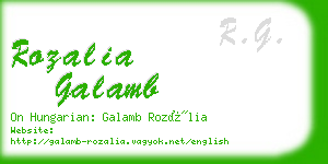 rozalia galamb business card